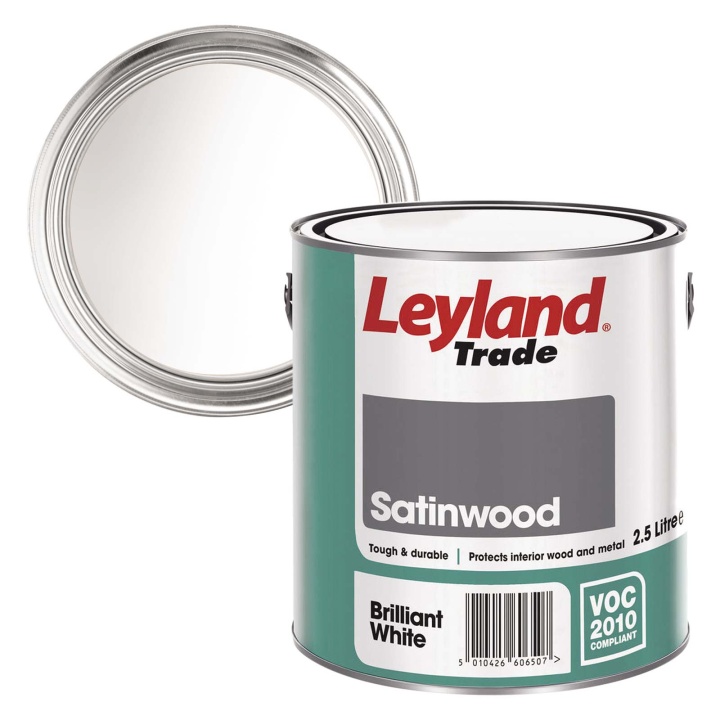 Leyland Trade Satinwood Brilliant White 2.5ltr Selco