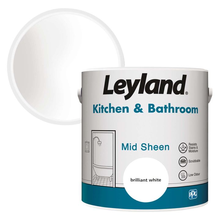 Leyland Kitchen & Bathroom Paint Brilliant White 2.5L