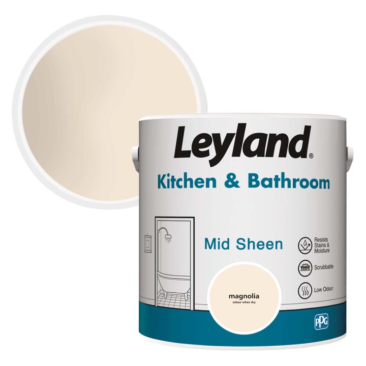 Leyland Kitchen & Bathroom Paint Magnolia 2.5L
