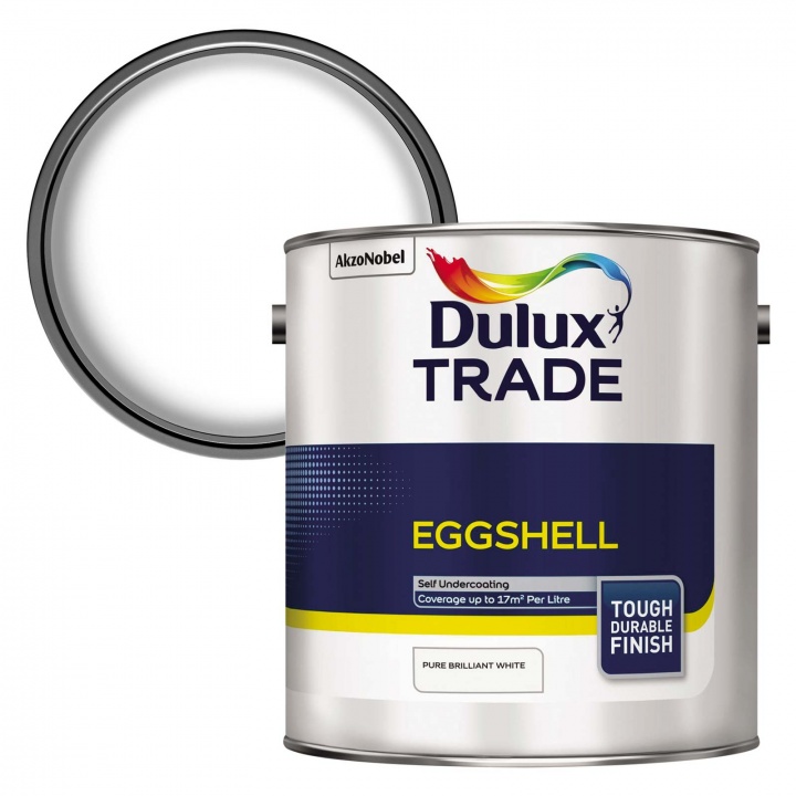 Dulux Trade Eggshell Brilliant White 2.5ltr