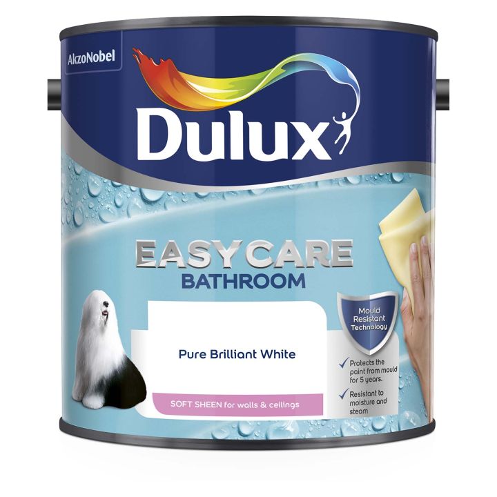 Dulux Easycare Bathroom Paint White 2.5L
