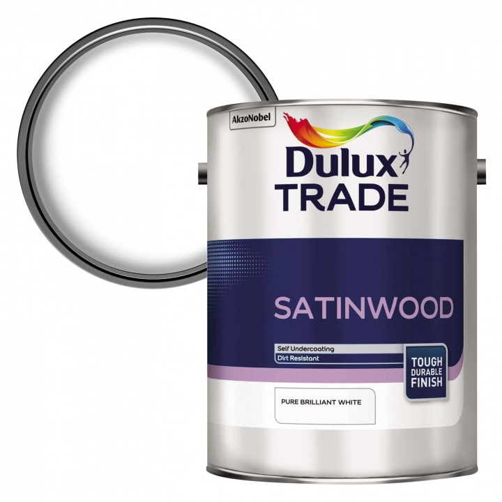 Dulux Trade Satinwood Brilliant White 5ltr Selco