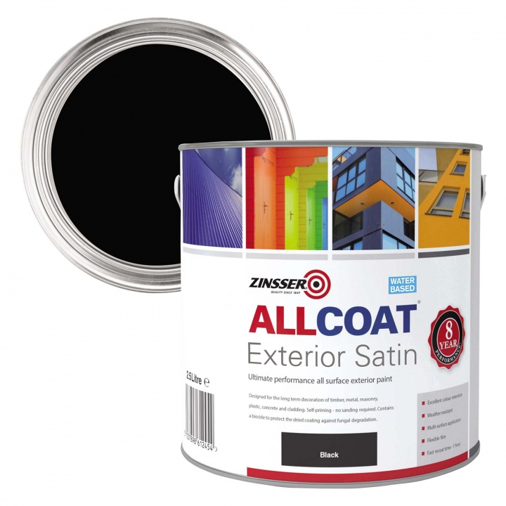 Zinsser AllCoat Exterior Satin Black 2.5ltr