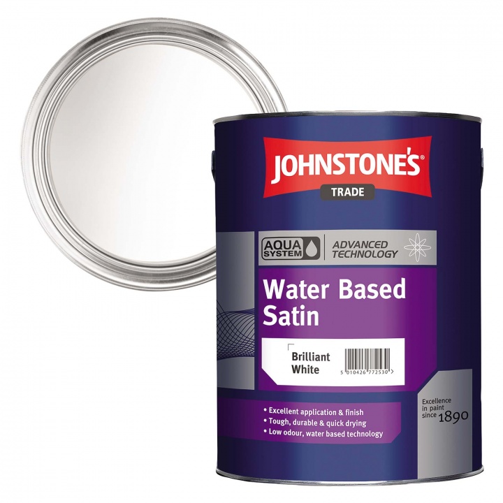 Johnstones Aqua Water Based Satin Brilliant White 5ltr