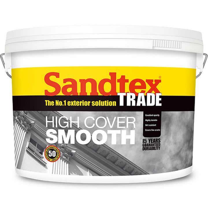 Sandtex Trade High Cover Smooth Masonry Paint Magnolia 10L