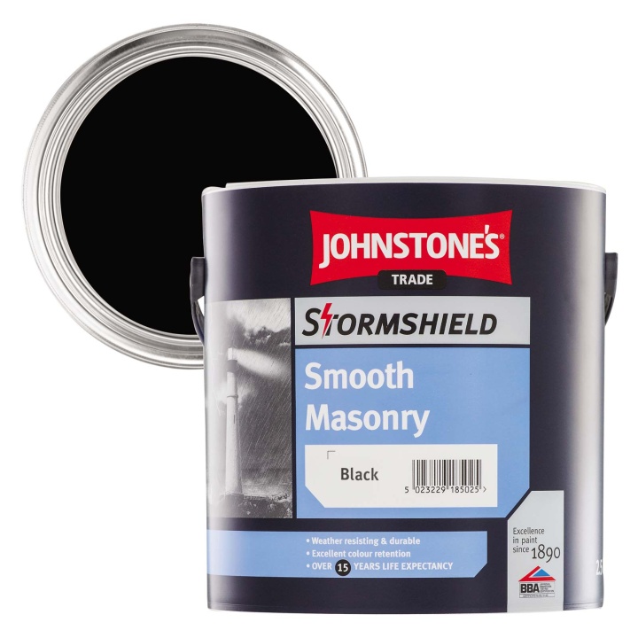 Stormshield Smooth Masonry Paint Black 5ltr Selco