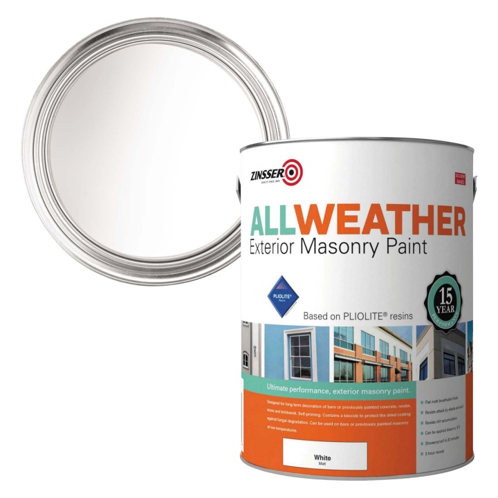Zinsser All Weather Masonry Paint 5L White Selco