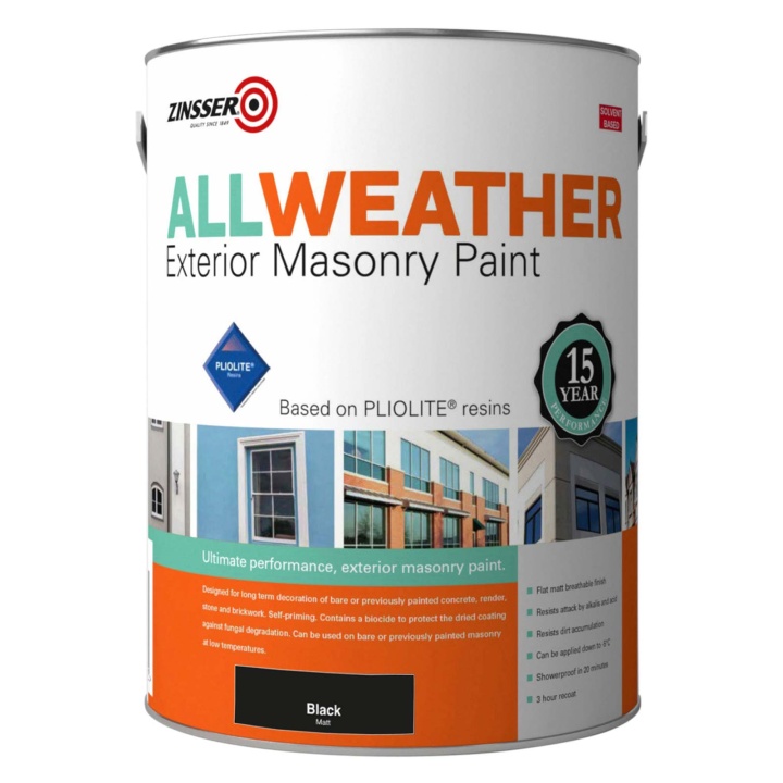All Weather Masonry Paint Black 5ltr Selco