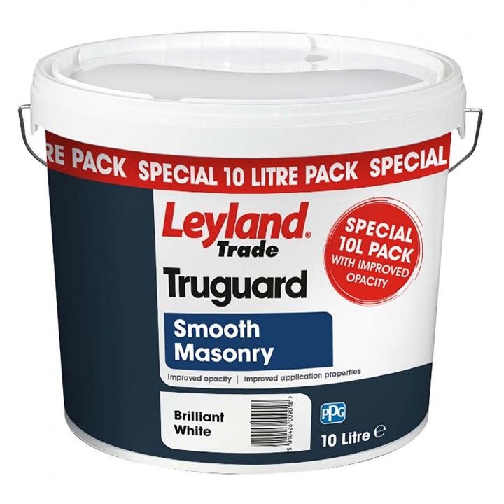 Leyland Trade Truguard Smooth Masonry Paint Brilliant White Promo 10ltr