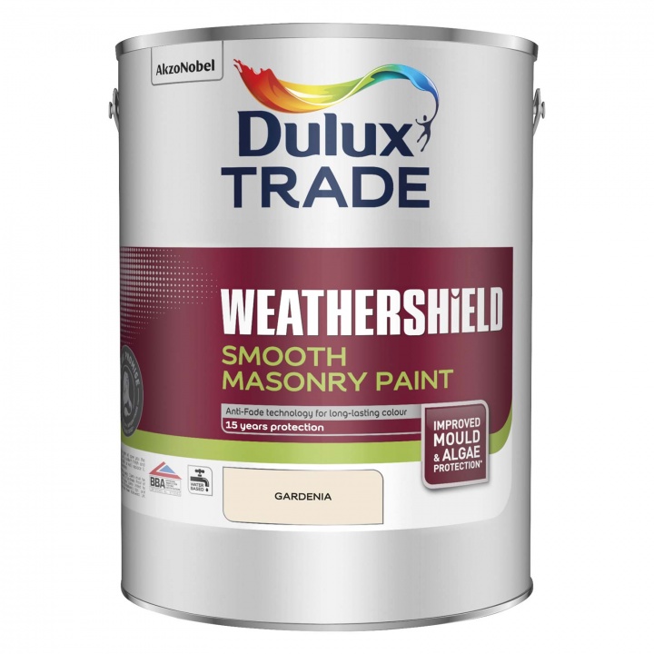 Dulux Trade Weathershield Smooth Masonry Paint Gardenia 5L Selco