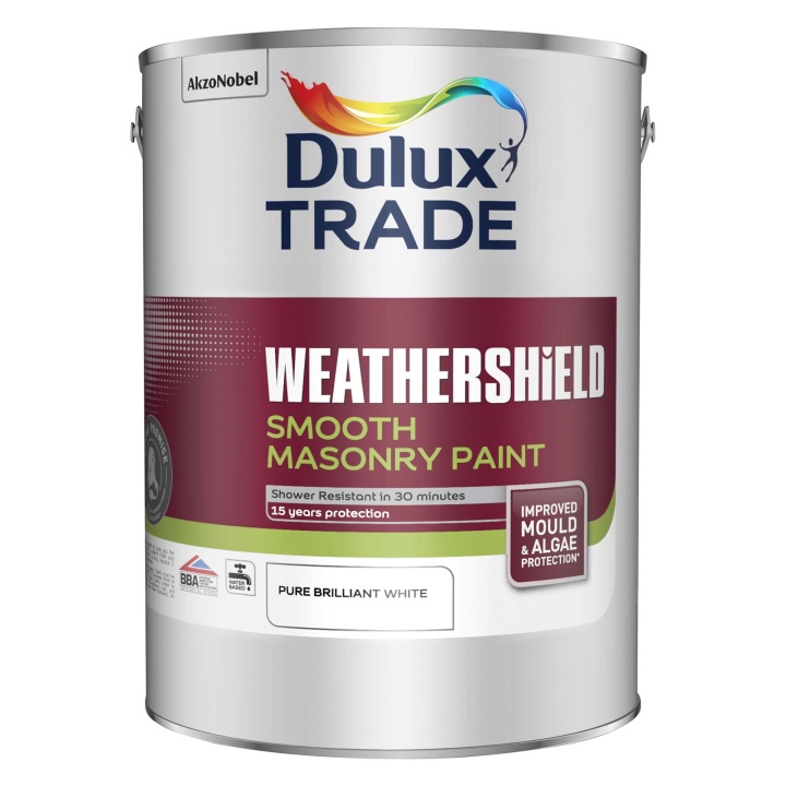 Dulux Trade Weathershield Smooth Masonry Paint Pure Brilliant White
