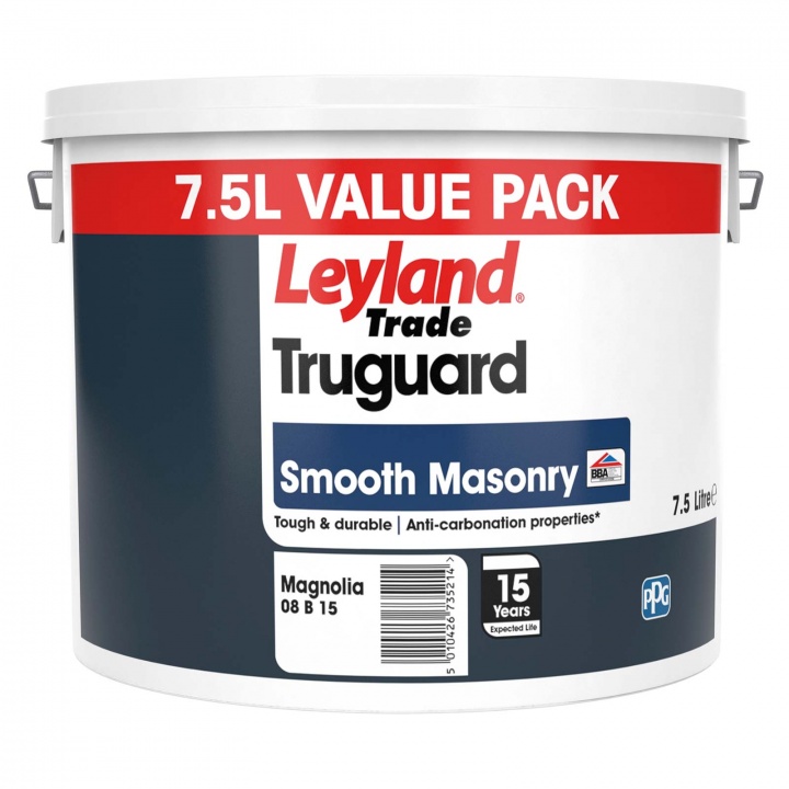 Leyland Truguard Smooth Masonry Paint Magnolia 7.5ltr Selco