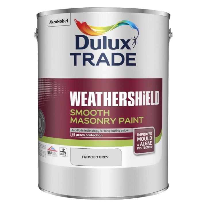 Dulux Trade Weathershield Smooth Masonry Paint Frosted Grey 5ltr Selco