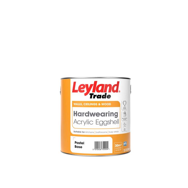 Leyland Trade Hardwearing Acrylic Eggshell Colour Mixing Base 2.5L