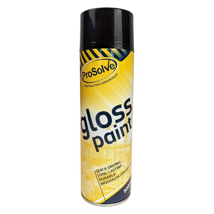 ProSolve Black Gloss Acrylic Spray Paint 500ml