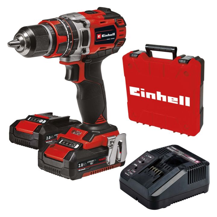 Einhell Power X-Change 18V Combi Drill Kit with 2Ah Batteries