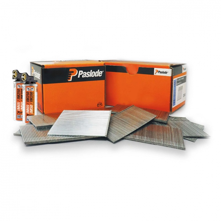 Paslode Brad Fuel Pack 63mm Galv (PK 2000) And 2 Fuel Cells For IM65