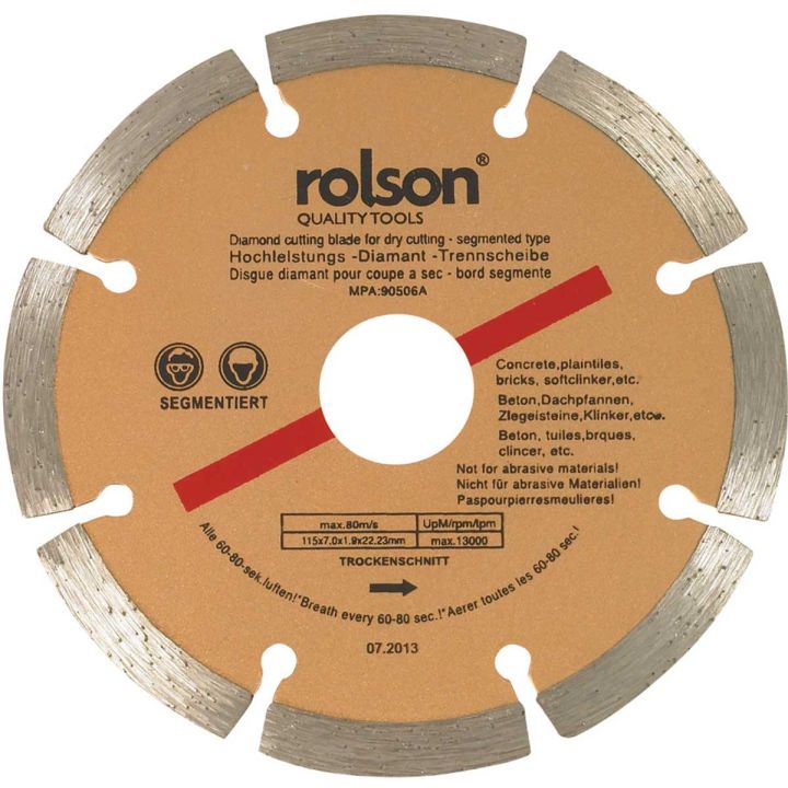 Rolson Diamond Cutting Disc 115mm