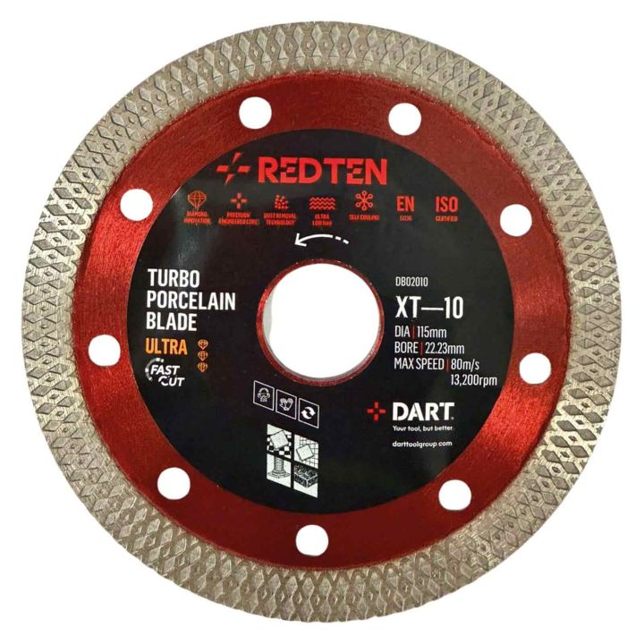 DART Red Ten Ultra XT-10 Porcelain Diamond Blade 115Dmm x 22.23B