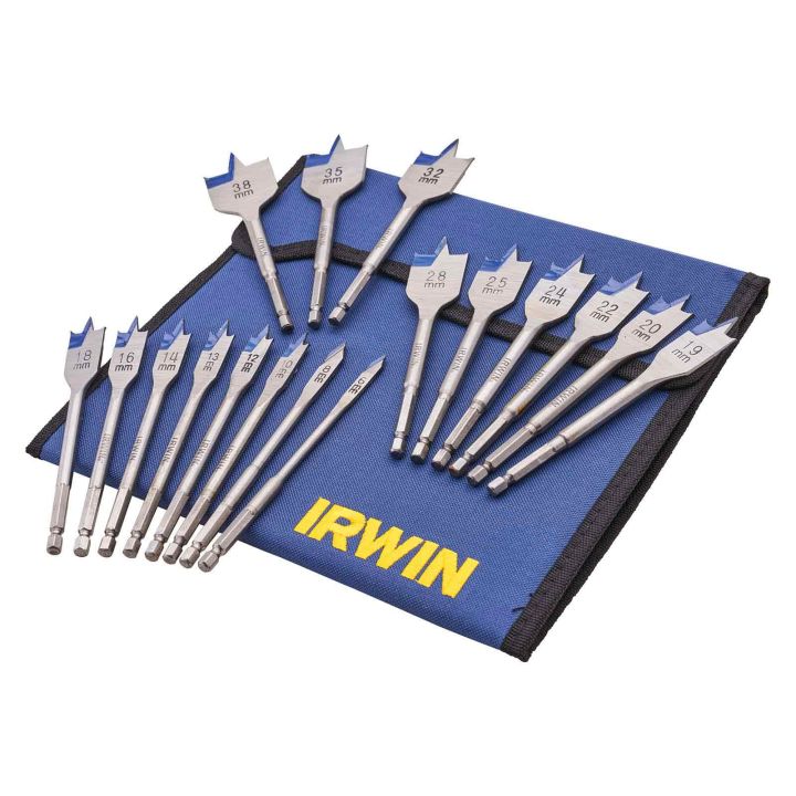 Irwin 17 Piece Flat Wood Bit Set