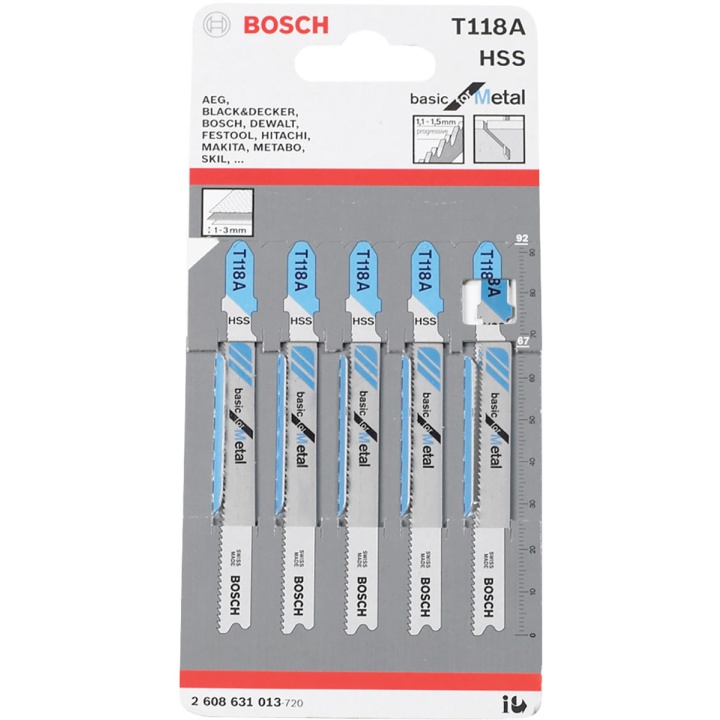 Jigsaw Blades For Metal T118a (Pk 5) Selco