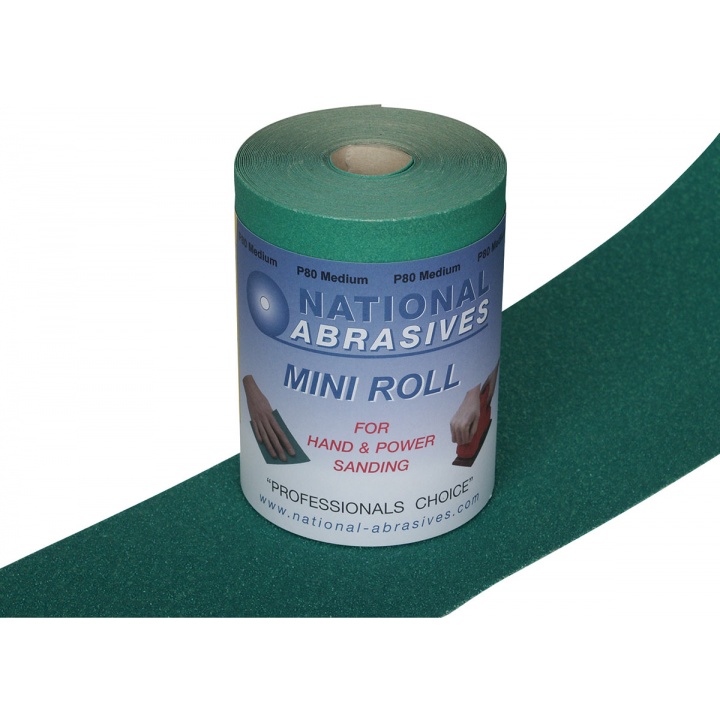 P120 Grade (Fine) Green Aluminium Oxide Abrasive Roll (115mm x 10m)