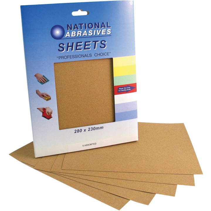 Assorted Grade 280 x 230mm Cabinet Paper Sheets (Pk 5)