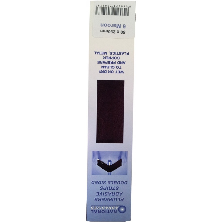 Abrasive Plumbing Strips Fine Grade Maroon 250 x 50mm Pack 6