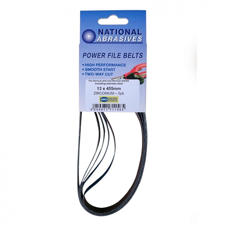 Power File Abrasive Belt Zirconium Assorted Pack 5