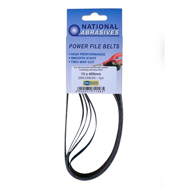Power File Abrasive Belt Zirconium Assorted Pack 5