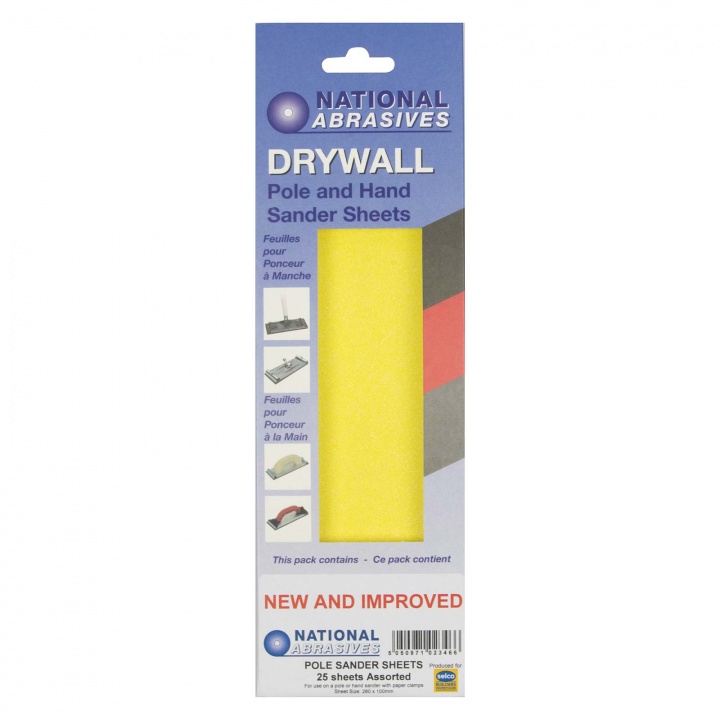 Pole Sander Assorted Abrasive Sheets Pack 25