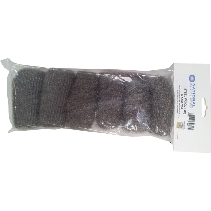 Assorted Grade Steel Wool 6 x 20g Rolls