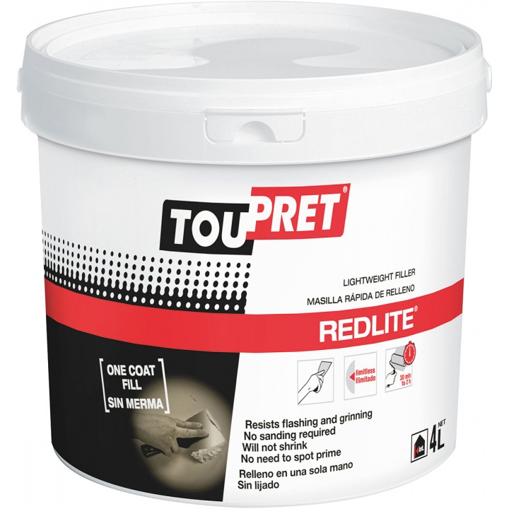 Toupret Redlite Lightweight Filler 4ltr
