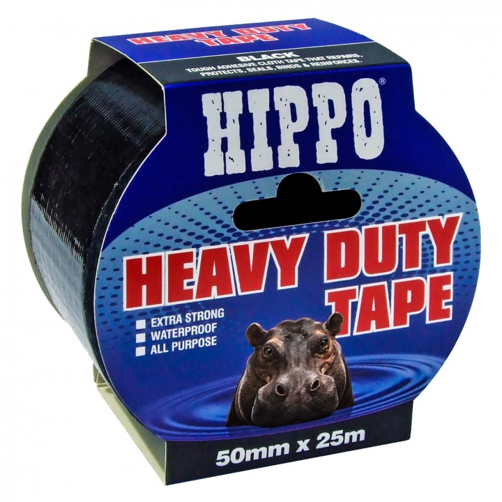 Hippo Black Heavy Duty Tape 50mm x 25m