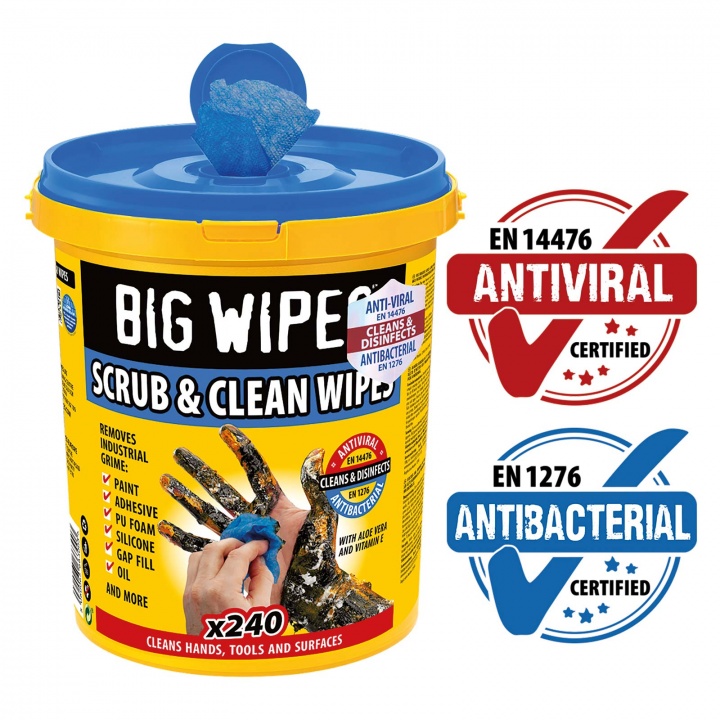 Big Wipes Scrub & Clean Wipe 240 Bucket