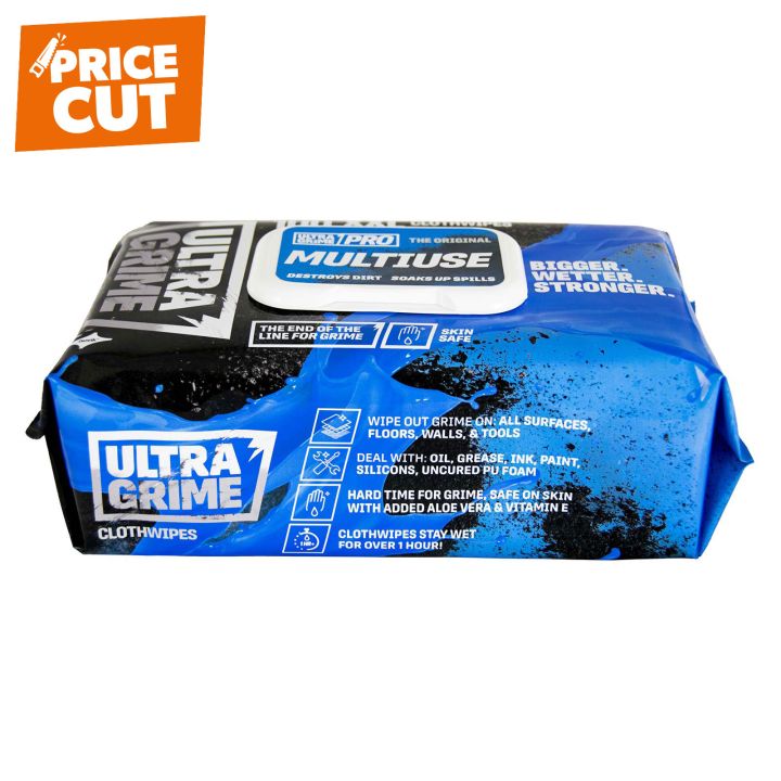 UltraGrime Pro Multi-Use Cloth Wipes XXL Pack of 100