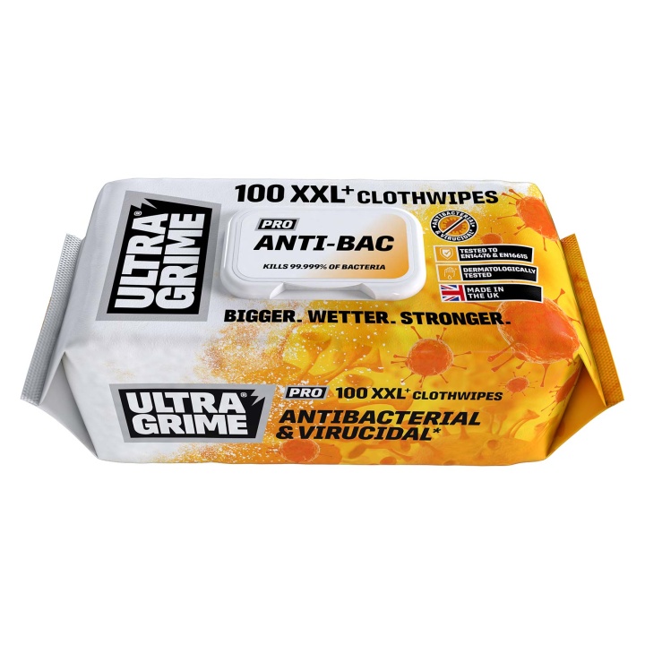 UltraGrime Pro Anti-Bac Wipes Pack of 100