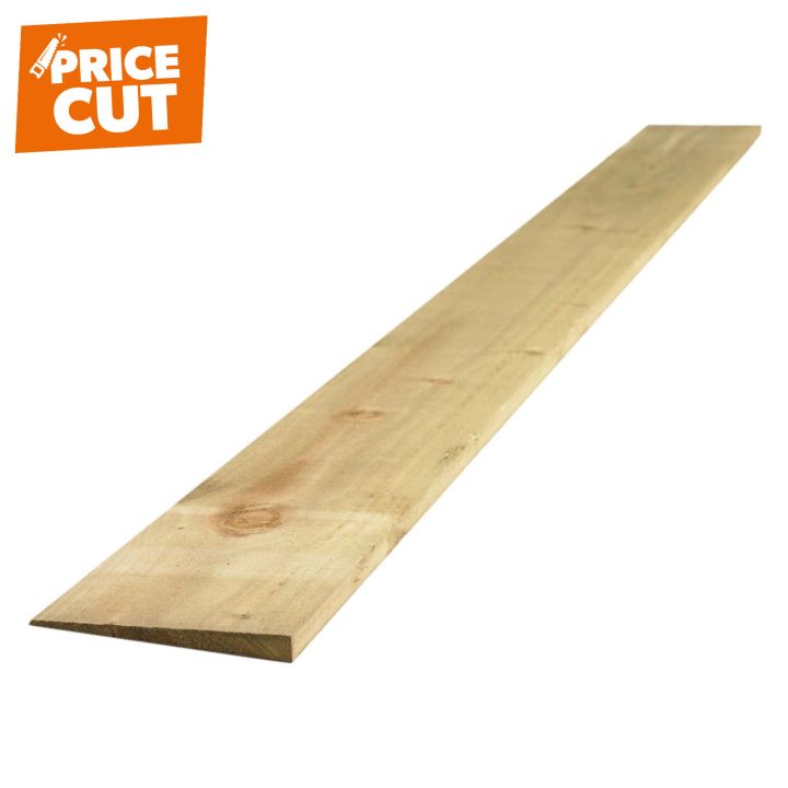 Treated Green Feather Edge Fence Board 125 x 22mm x 2400mm FSC®