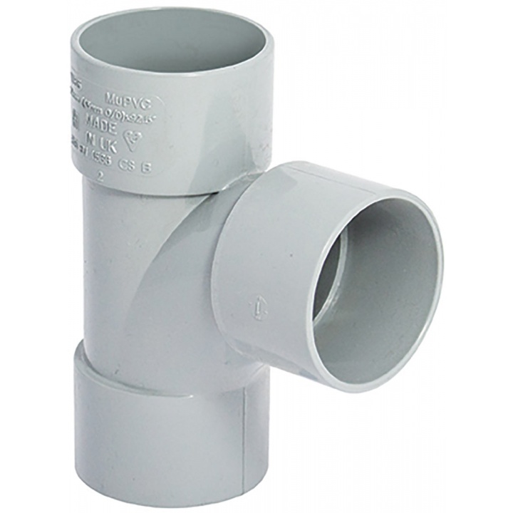 Solvent Weld 40mm 92.5° Tee Grey