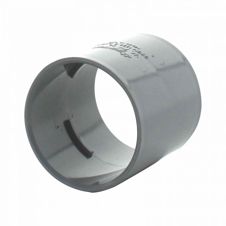 Solvent Weld 50mm Straight Coupling Grey