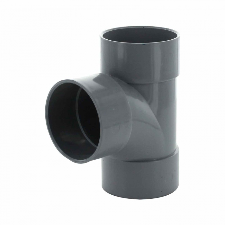 Solvent Weld 50mm x 92.5° Tee Grey