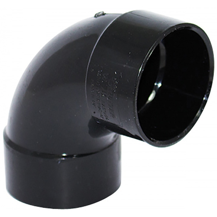 Solvent Weld 50mm 92.5° Swept Bend Black