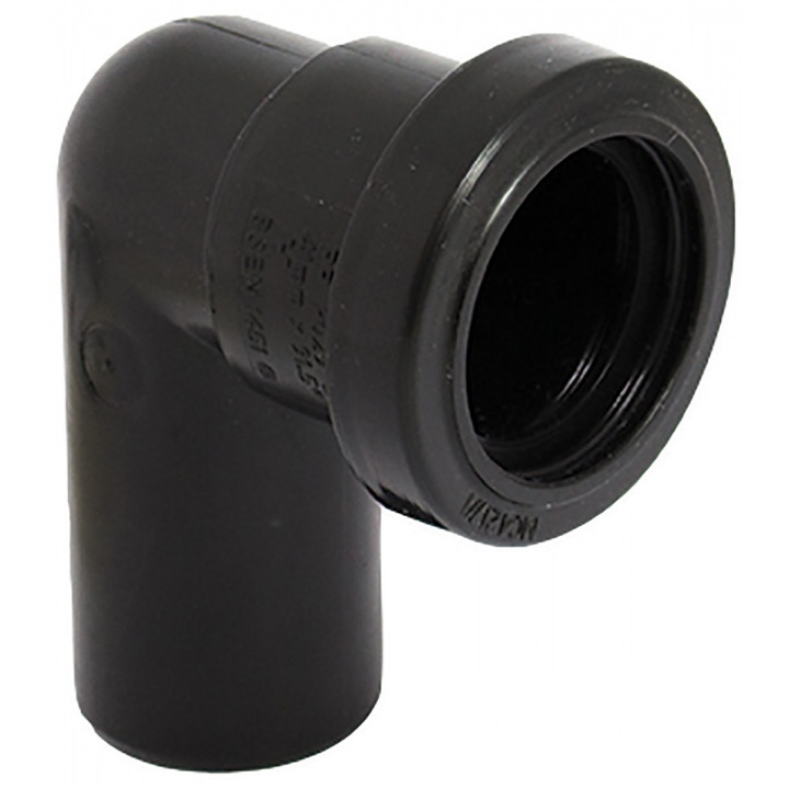 Pushfit 32mm 90° Spigot Bend Black