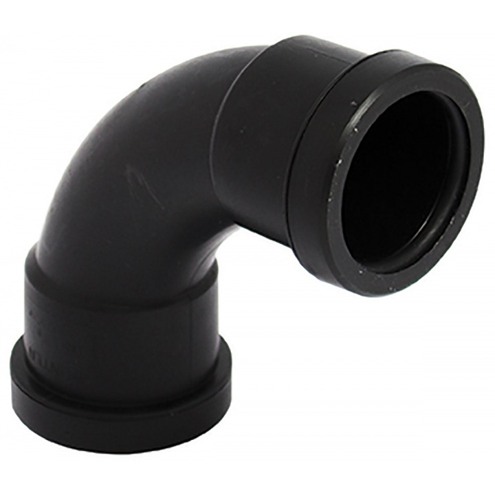 Pushfit 40mm 92.5° Swept Bend Black