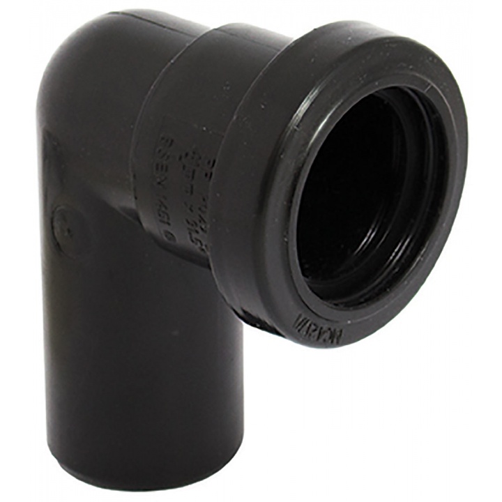 Pushfit 40mm 90° Spigot Bend Black
