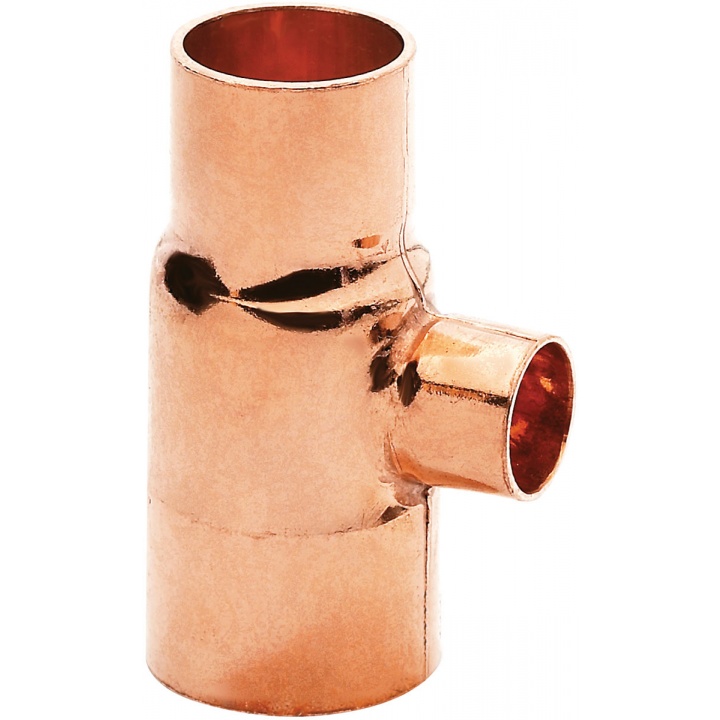 Copper End Feed Reducing Tee 22mm x 15mm x 22mm (PK 10)