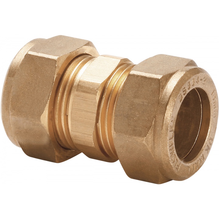 Copper Compression Straight Coupler 15mm (PK 10)