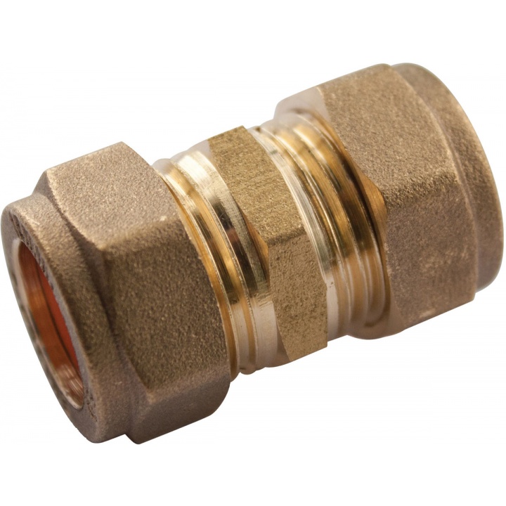 Copper Compression Straight Coupler 15mm PK 2 Selco Copper Compression Straight Coupler 15mm PK 2 Selco