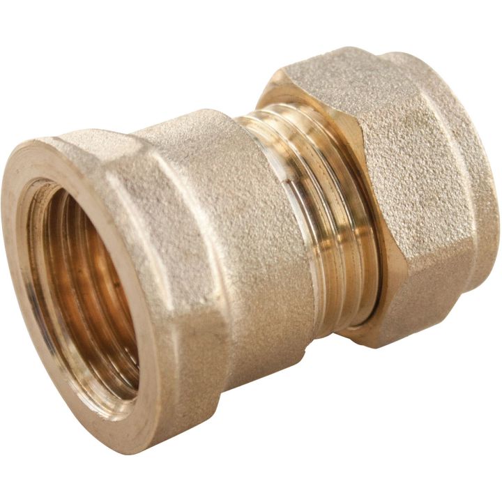 Copper Compression Female Straight Coupler 15mm x ½"