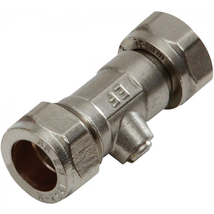 Chrome Compression Male Straight Coupler 15mm x ½"